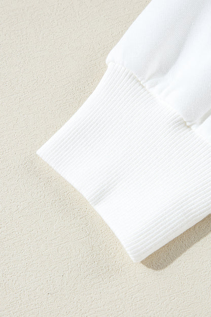 T-shirt à manches longues blanc à rayures colorées