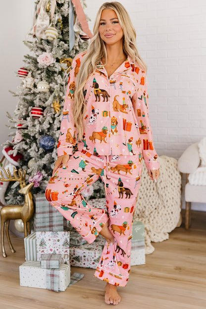 Pink Abstract Dog Lounge Set