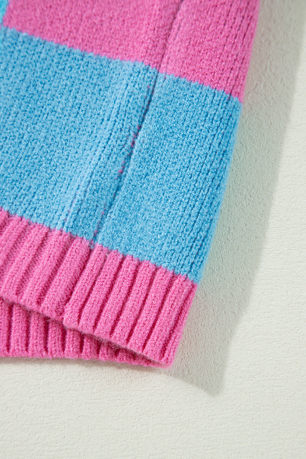 Débardeur pull à carreaux colorblock rose Sachet avec bordure côtelée