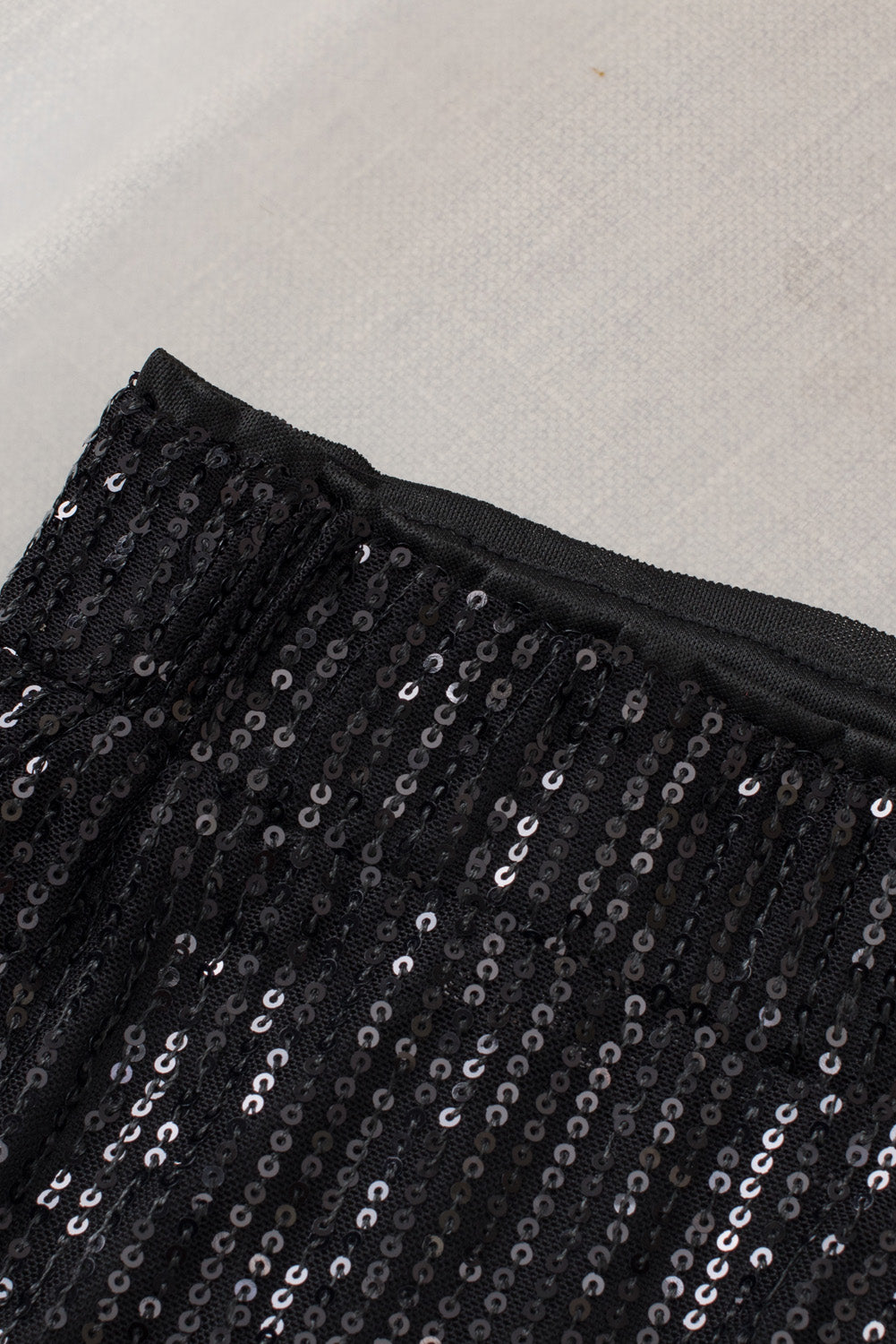 Black Sequin Wide Leg Pants