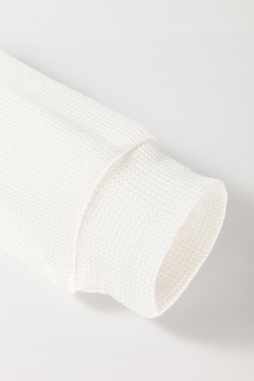 Haut raglan en maille gaufrée à motif patchwork floral blanc