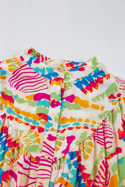 Chemise oversize orange à imprimé abstrait