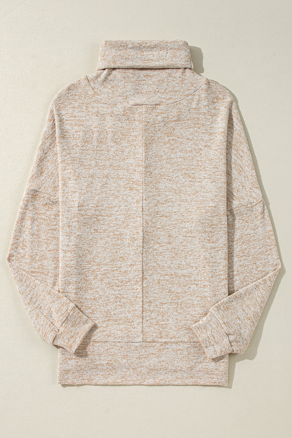 Haut fendu à manches longues et col montant avec cordon de serrage et imprimé abricot