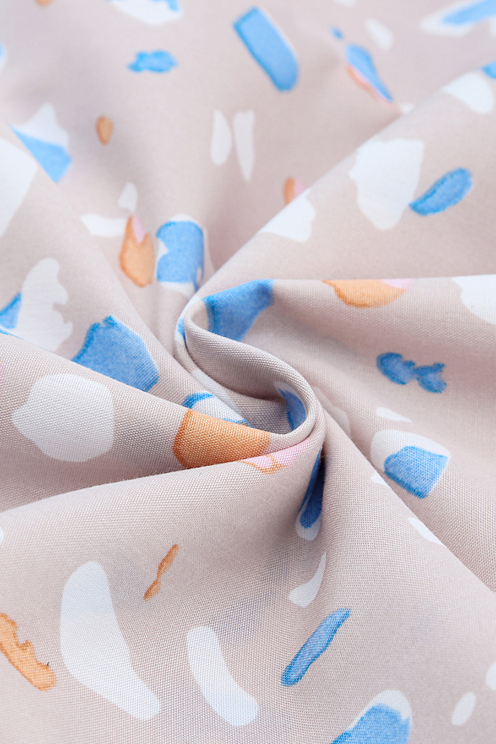 Robe kaki à imprimé croisé et col en V, manches flottantes