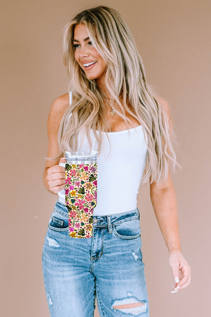 Tasse isotherme en acier inoxydable à imprimé léopard Mama avec poignée 40 oz