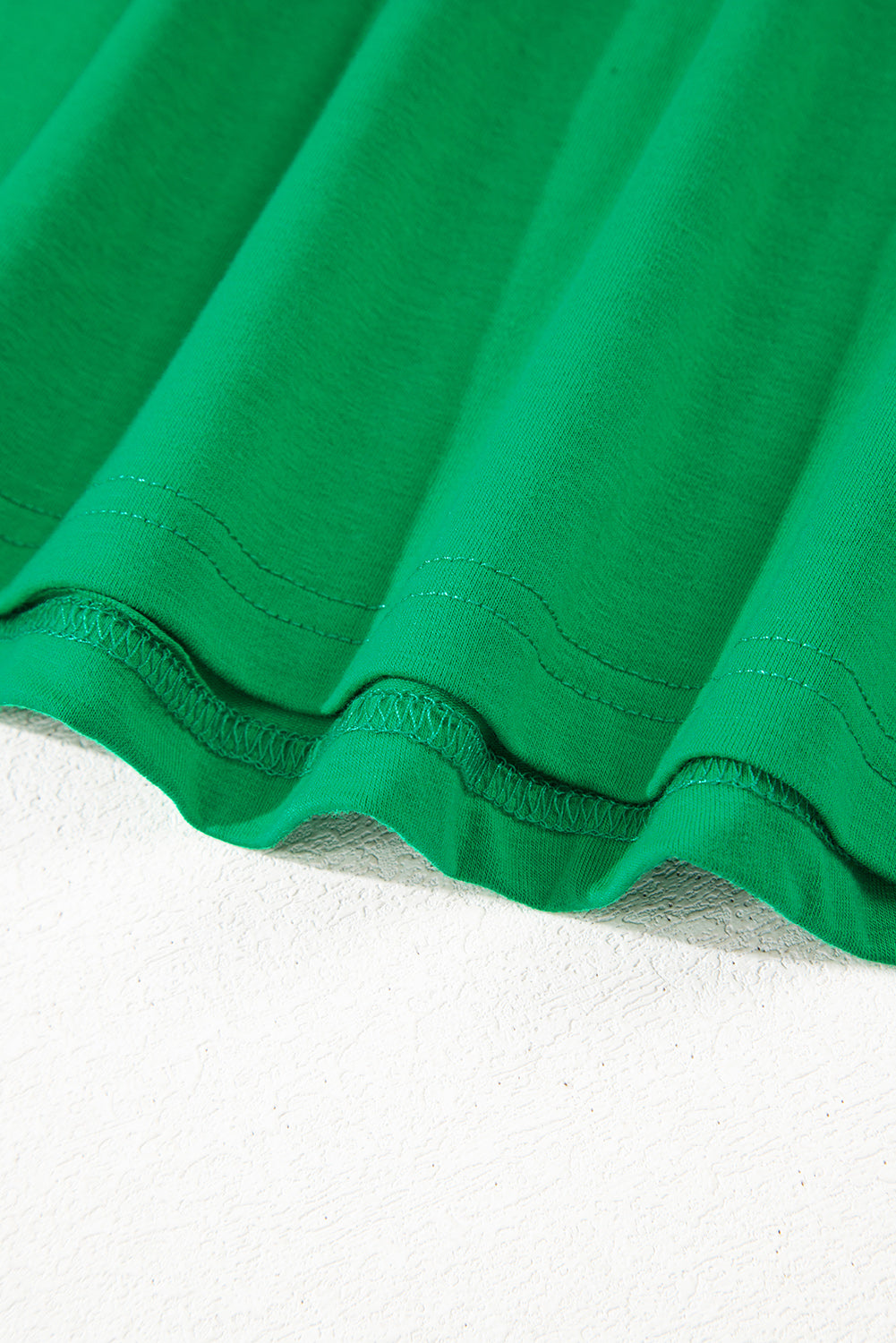 Bright Green Casual Plain Crew Neck Tee