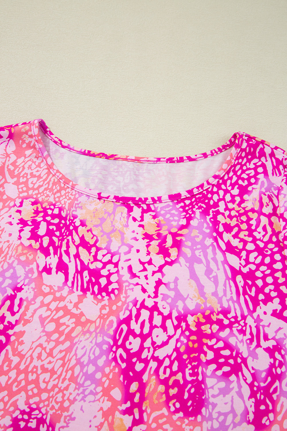 Tunique classique à ourlet mouchoir et imprimé léopard Rose