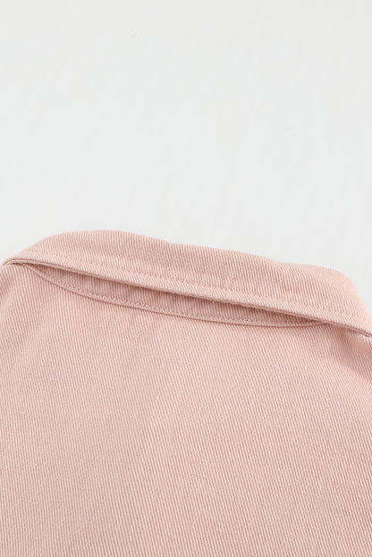 Sky Blue Contrast Leopard Denim Jacket