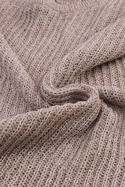 Pull gris ample à manches dolman et ourlet asymétrique