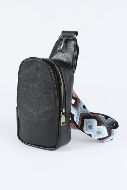 Bolso bandolera de piel sintética con cremallera