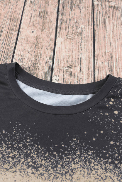 Blank Apparel - Camiseta blanqueada con detalle de leopardo gráfico en blanco gris