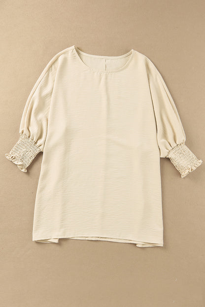 Top tipo cambio de muñeca fruncido