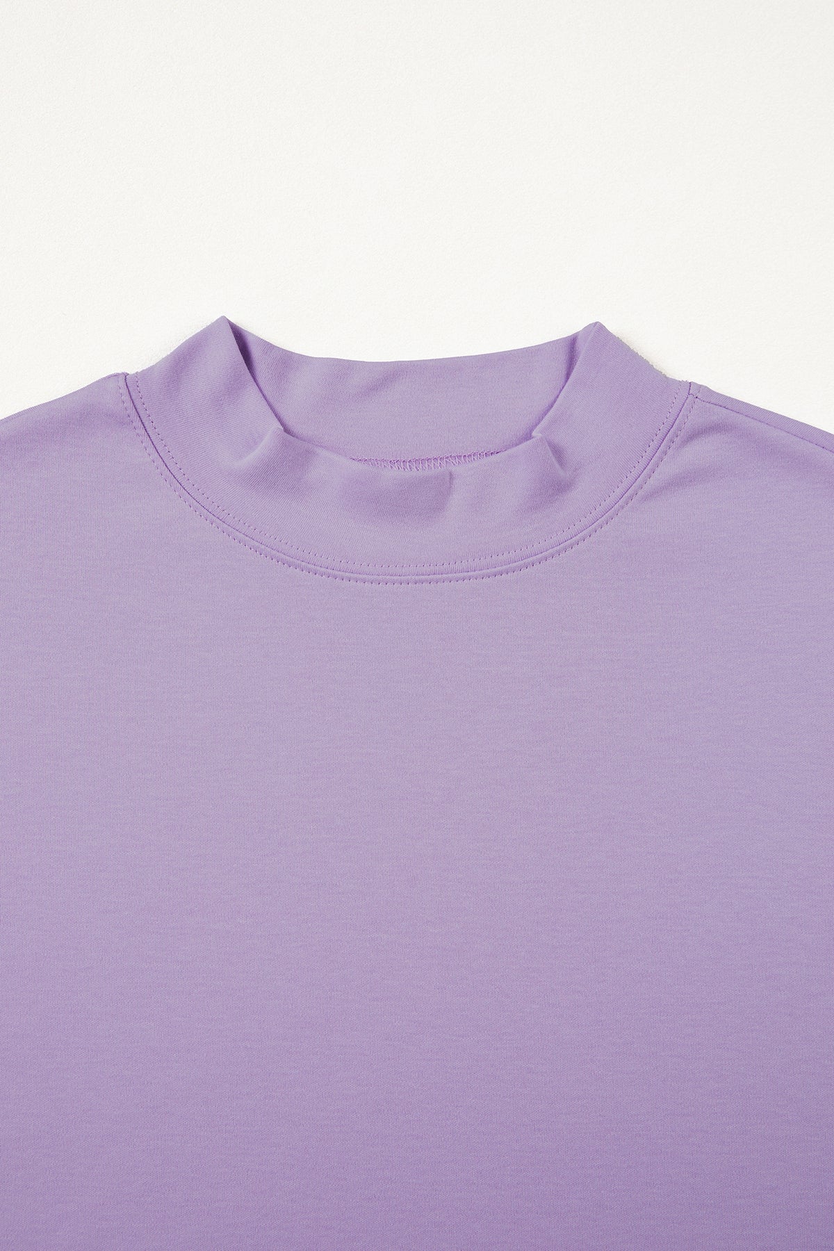 Wisteria Solid Color High Neck Oversize Tee