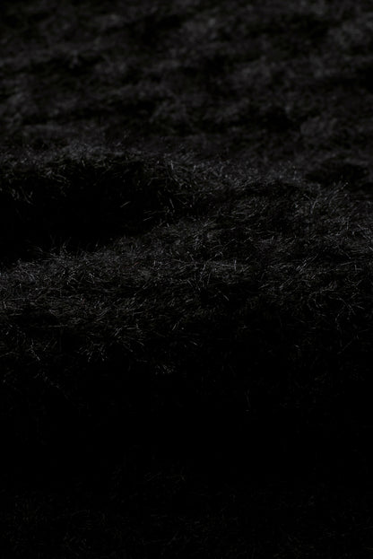 Asymmetric Cut Out Cold Shoulder Eyelash Sweater