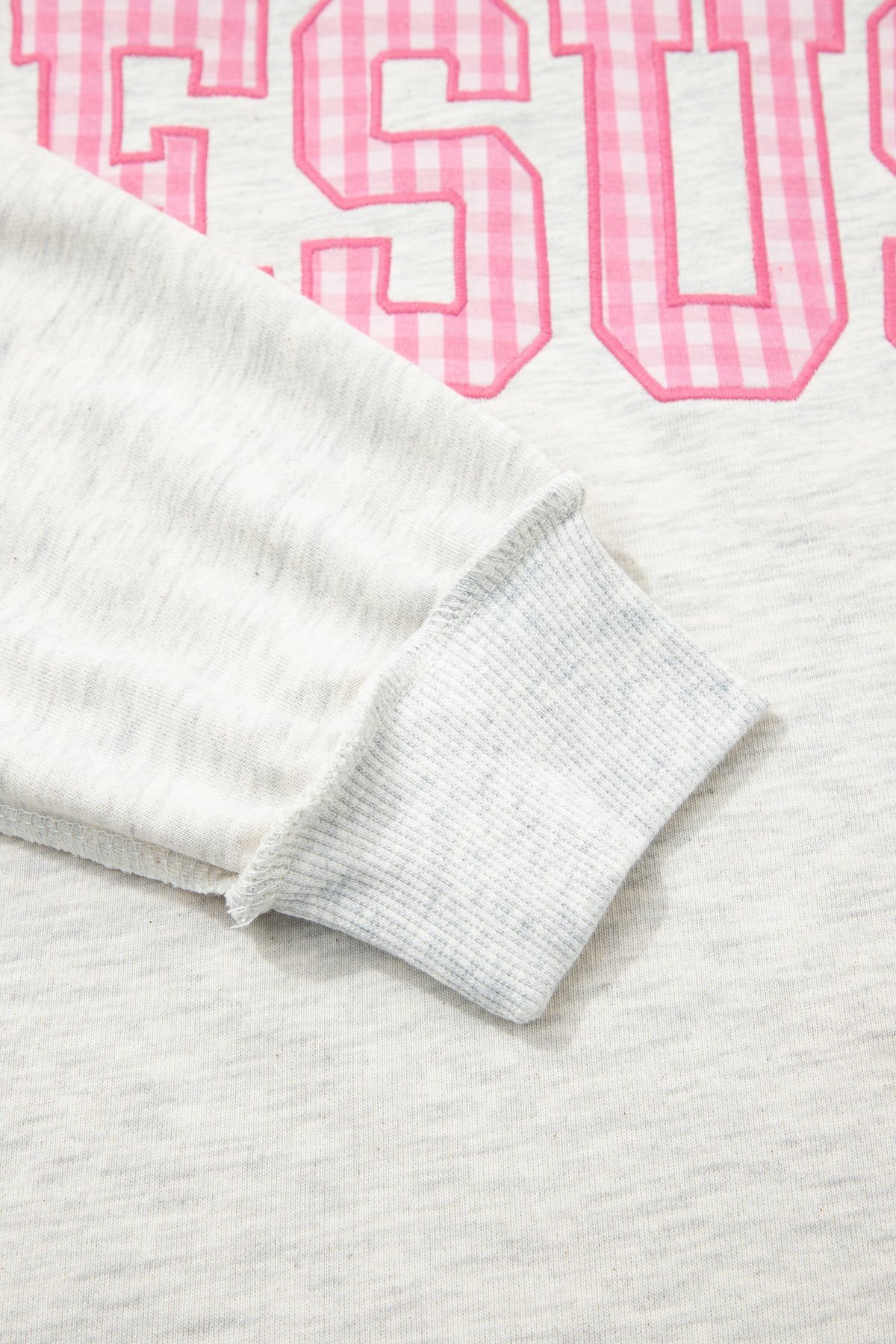 Gray High Neck Polka Dot Slogan Printed Baggy Sweatshirt