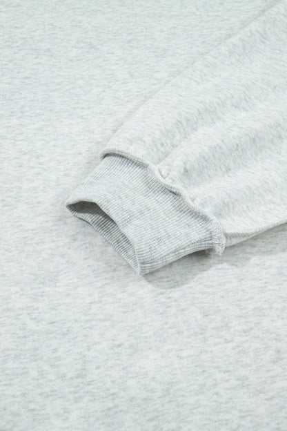 Light Grey Reversible Christian Faith Print Mock Neck Pullover Sweatshirt