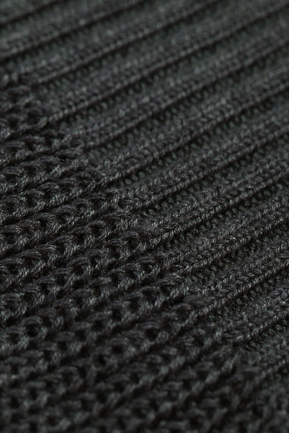 Suéter de punto acanalado con hombros descubiertos y cinturón cruzado sin espalda para mujer, informal, holgado, de manga larga, Color sólido, para invierno