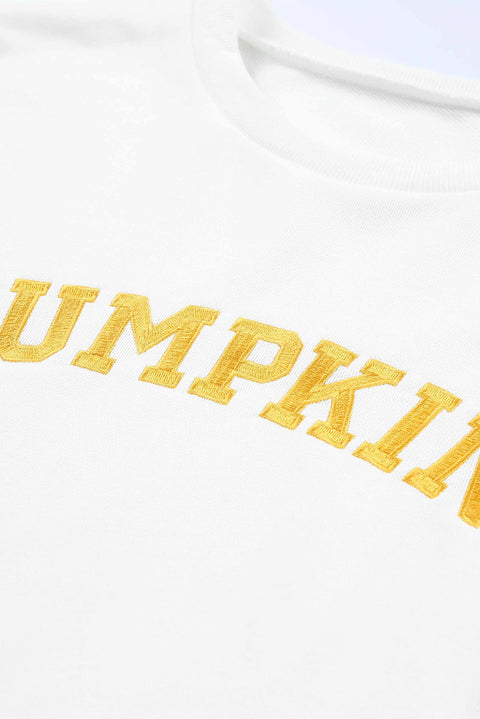 PUMPKIN Flocking Graphic Pullover Sweatshirt and Shorts Set
