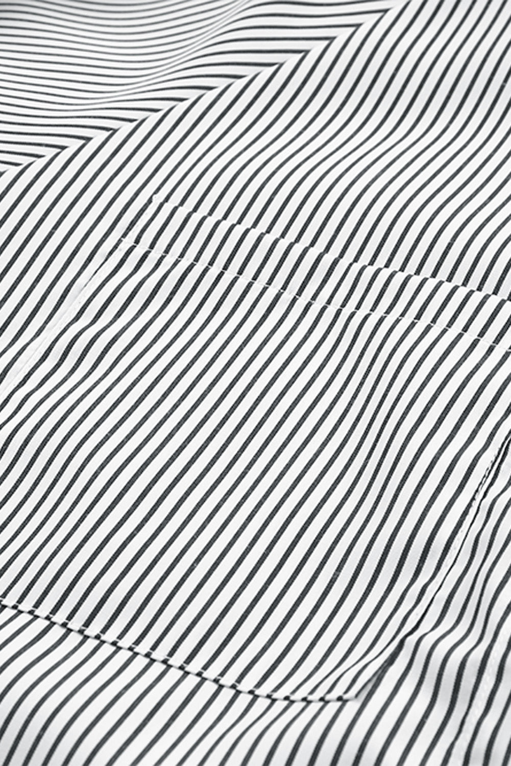 Camisa Boyfriend de rayas con puños fruncidos y bolsillo