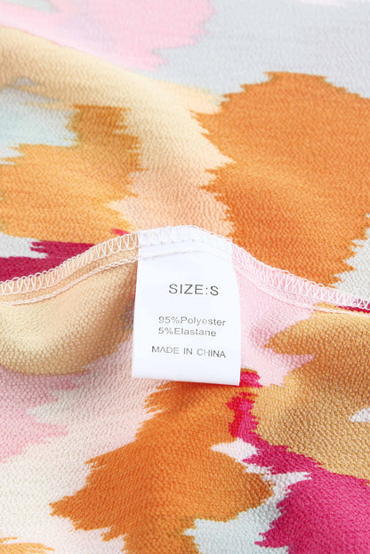 Blusa de manga larga con estampado abstracto multicolor