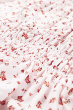 Blusa peplum con cintura fruncida y hombros descubiertos con estampado floral