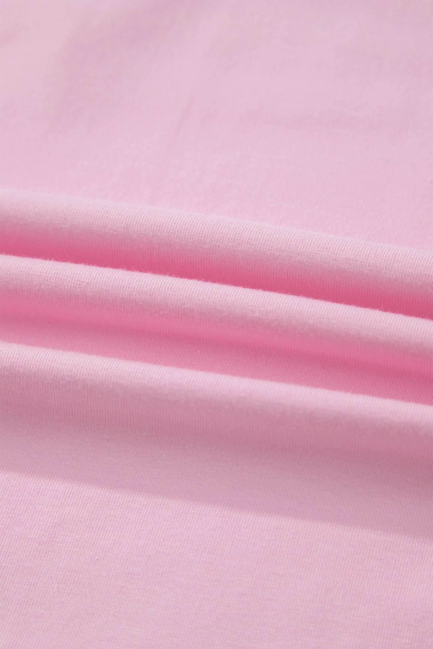 Gossamer Pink Embroidered Bow Detail Color Block Loose Tee