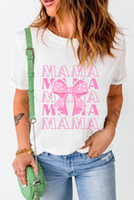 White MAMA Dotty Bowknot Graphic T Shirt