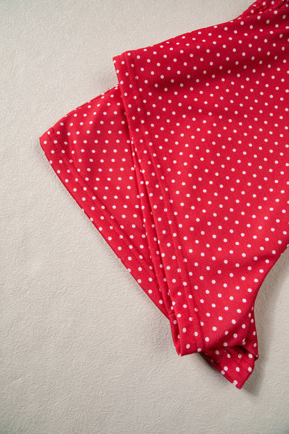 Red Plaid/ Polka Dot MERRY Holiday Long Sleeve Top and Shorts Set