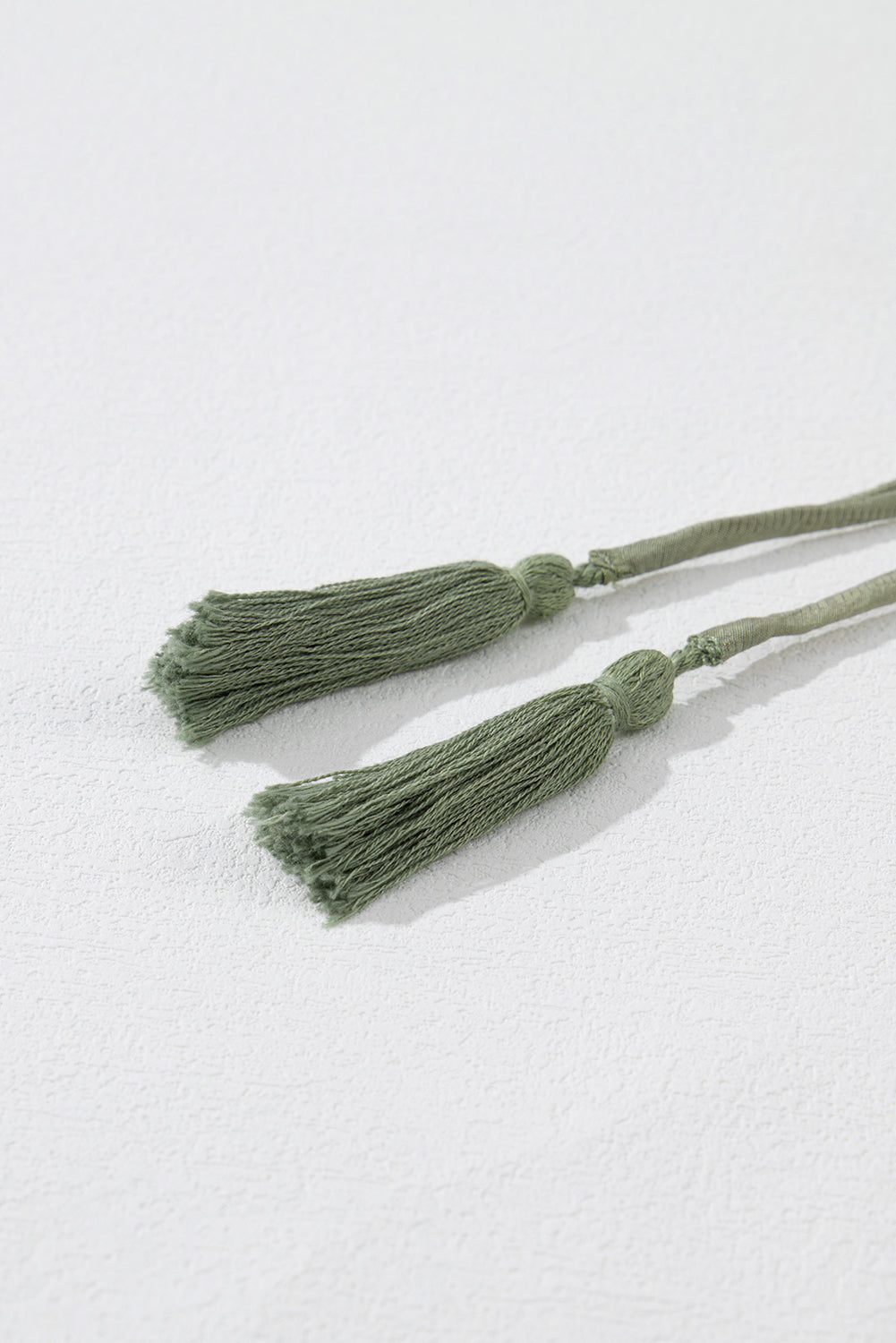 Chemisier texturé à manches flottantes et col en V vert brume des prés