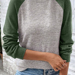 Evergreen Colorblock Raglan Long Sleeve T Shirt