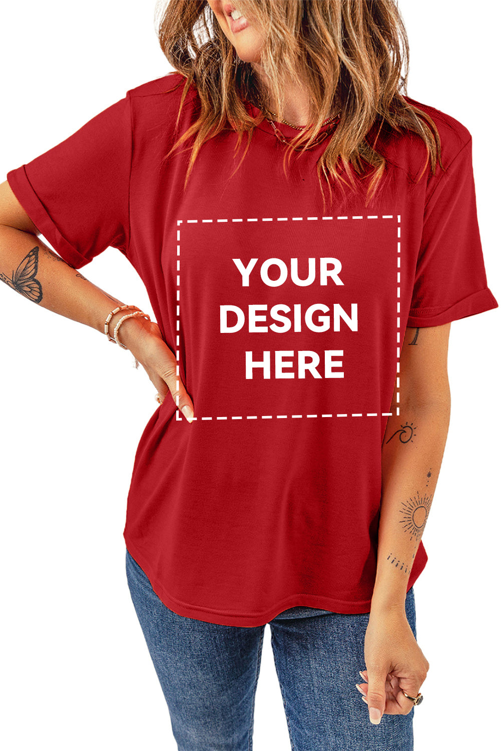 Blank Apparel - T-shirt ras du cou kaki uni personnalisé