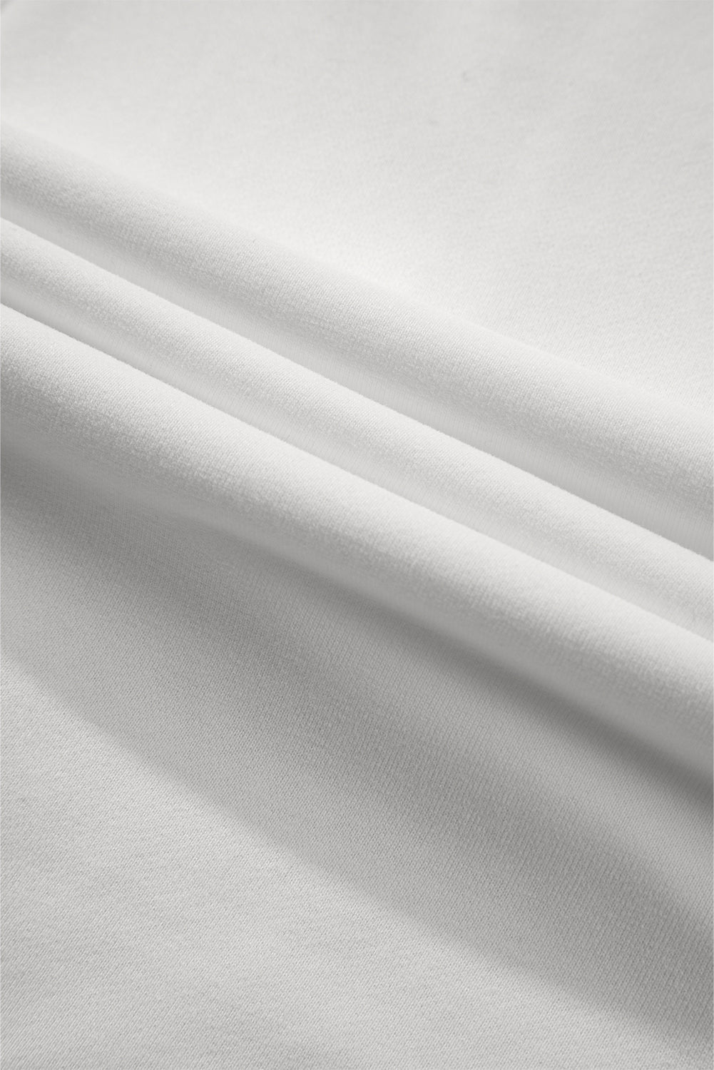 Sweat-shirt blanc à col zippé et épaules tombantes