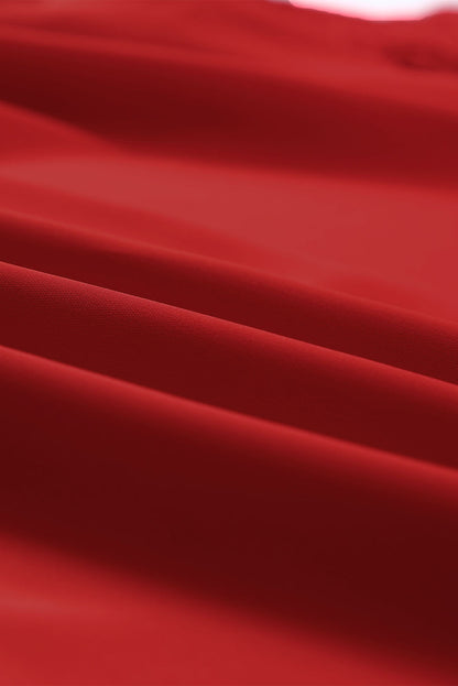 Blusa con cuello en V y media manga de color liso