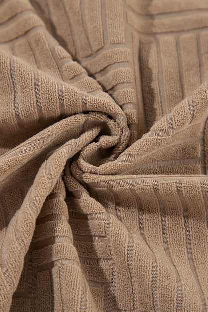 Veste boutonnée texturée kaki foncé avec poche poitrine