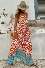 Boho Geometric Print Sleeveless Maxi Dress