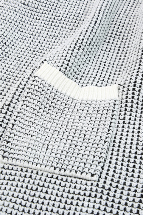 Cárdigan de punto texturizado gris talla grande