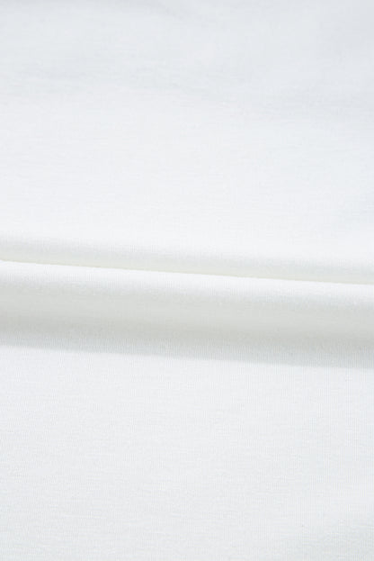 T-shirt ras du cou à rayures et sequins blancs style patchwork Mardi Gras