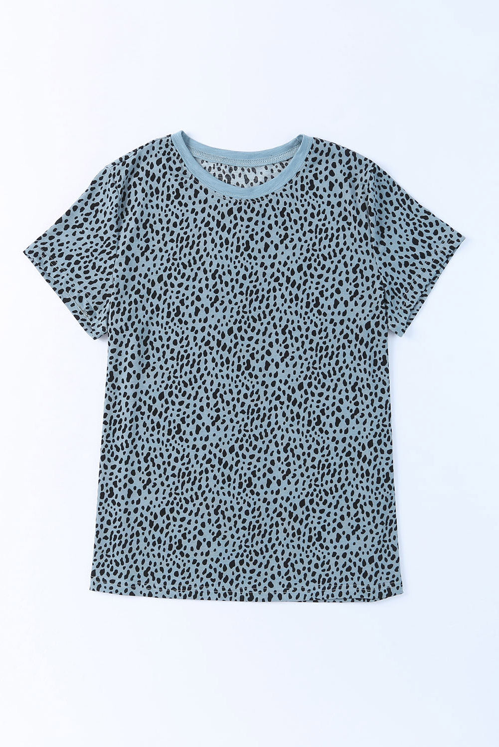 Cheetah Print O-neck Short Sleeve T Shirt