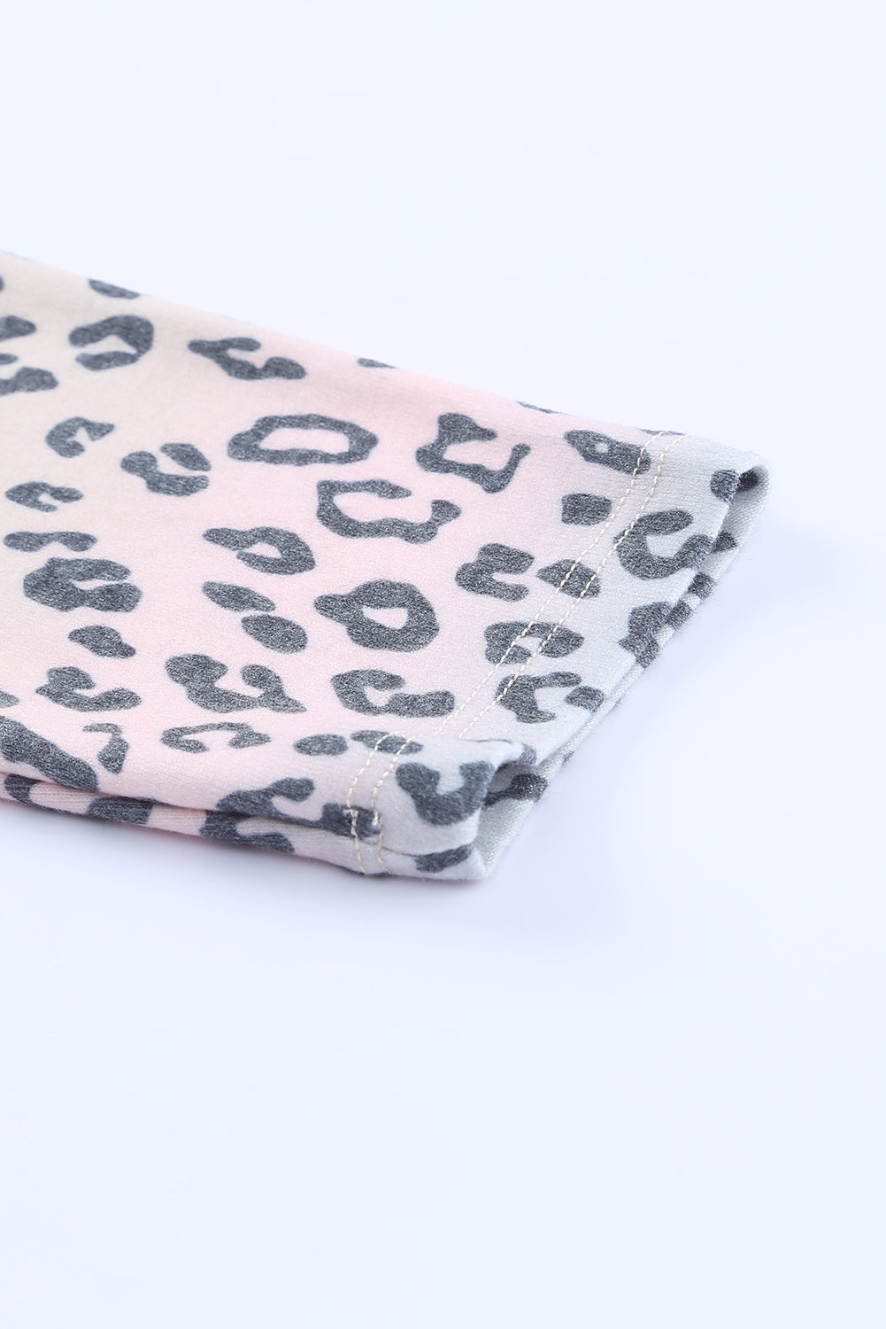 Leopard Patchwork Buttons Hooded Sweatshirt with Pocket