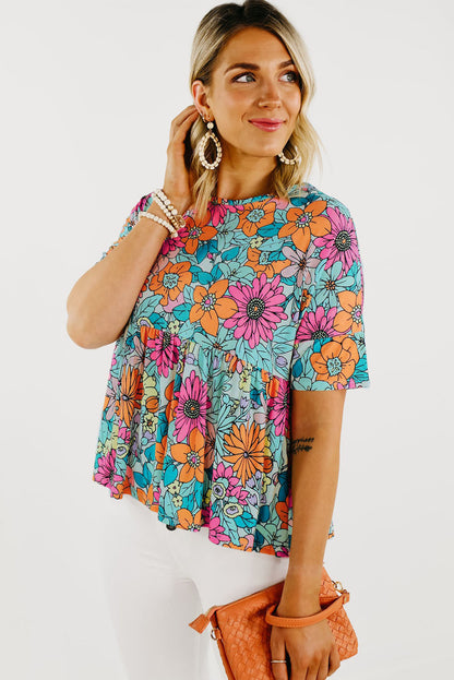 Débardeur sans manches à imprimé floral multicolore 