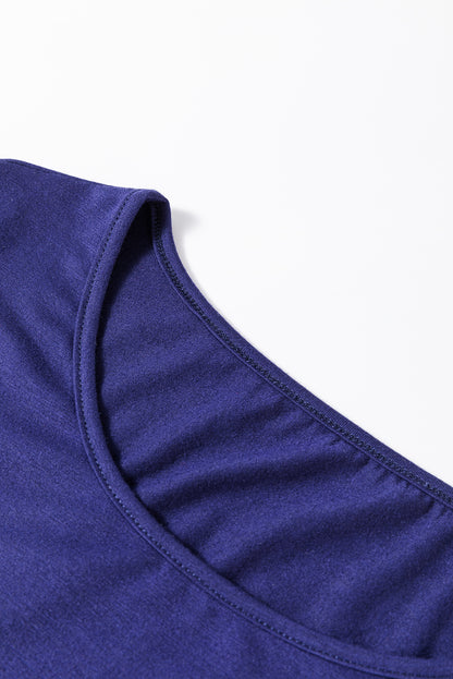 Ensemble deux pièces haut bleu uni et pantalon de Noël