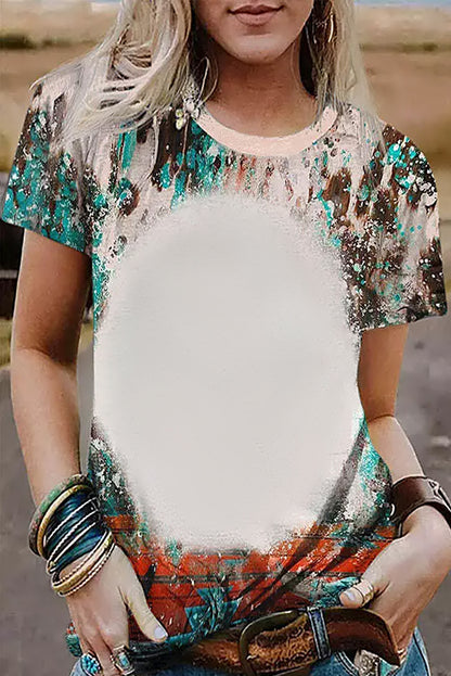 Blank Apparel - T-shirt graphique vierge à imprimé western vert délavé