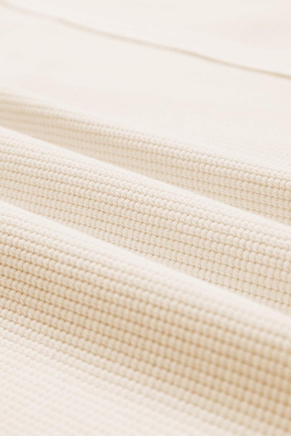 Sweat-shirt surdimensionné fendu à manches évasées en tricot gaufré blanc