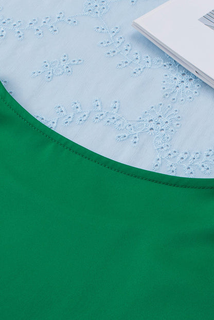 Satin Buttoned Cuffs Puff Sleeve Top