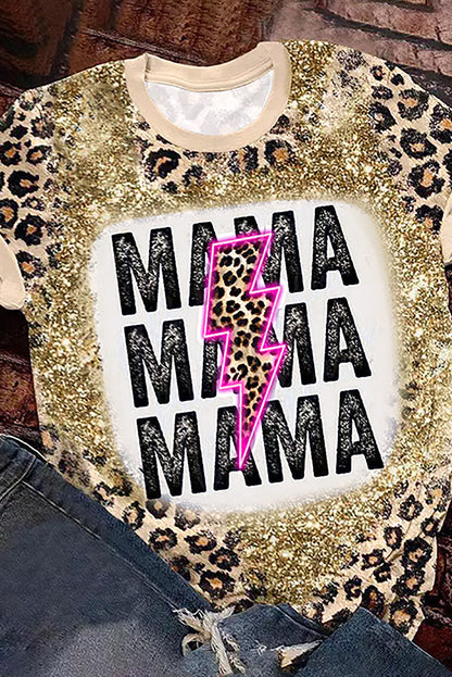 Camiseta teñida de leopardo con gráfico Lightning de MAMA