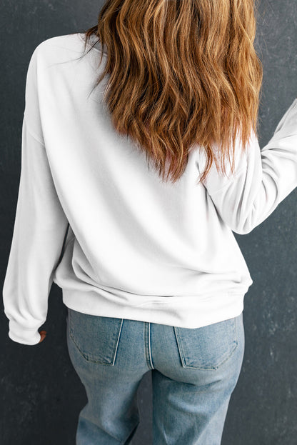 Dark Green Solid Classic Crewneck Pullover Sweatshirt