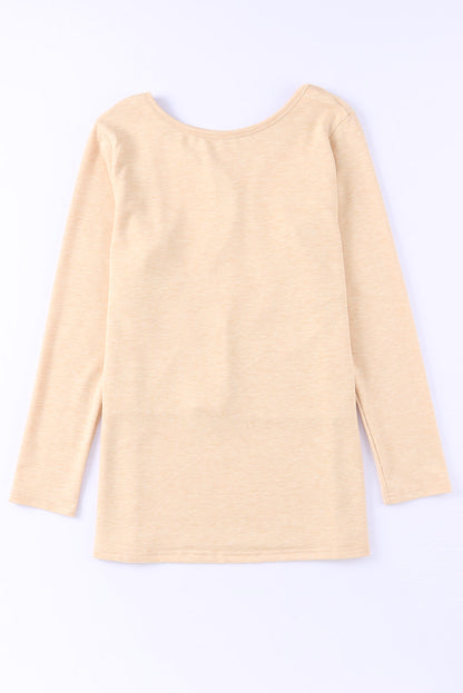 Top tejido de manga larga con espalda abierta