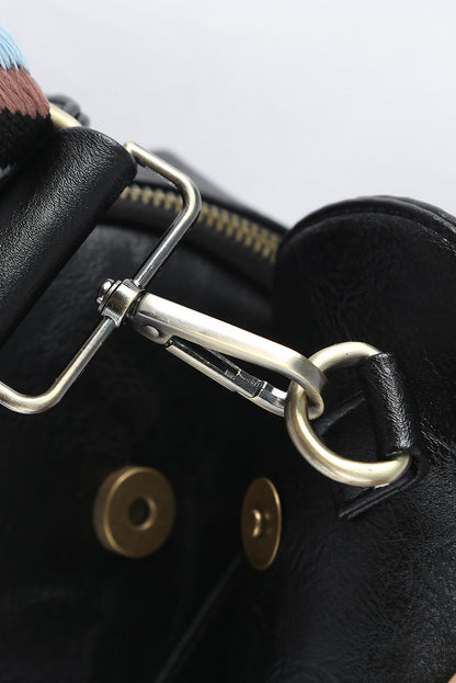 Bolso bandolera de piel sintética con cremallera