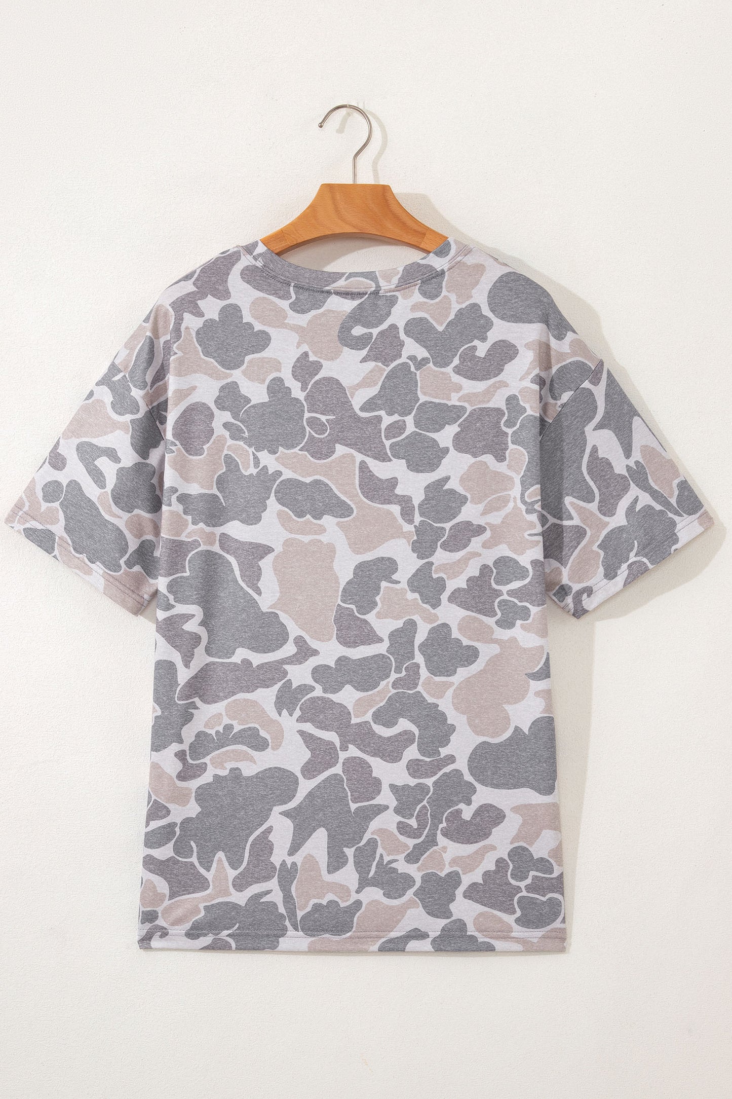 Multicolour Retro Camouflage Print Womens Casual T Shirt