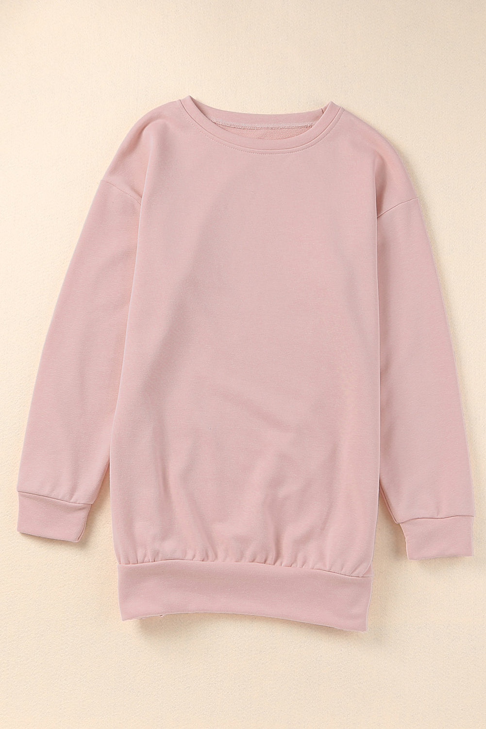 Crew Neck Slit Buttons Sweatshirt